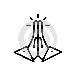 Black line icon for Favor, pray and implore