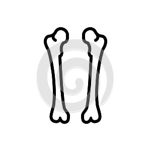 Black line icon for Femur, bone and calcuim