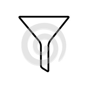 Black line icon for Filter, funnel and shorting