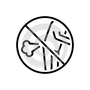 Black line icon for Forbidden, outlawed and refused