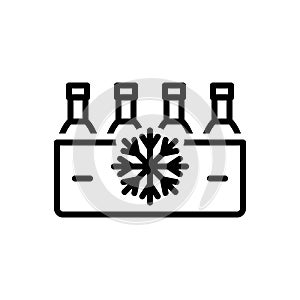 Black line icon for Freeze, steady and refrigerate