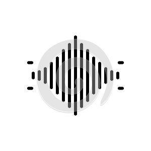 Black line icon for Frequency, recurrence and audio