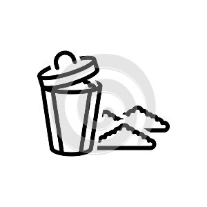 Black line icon for Garbage, rubbish and dustbin
