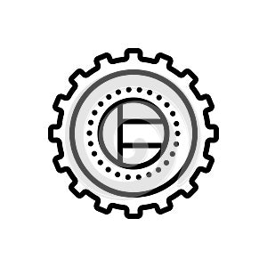 Black line icon for Gcc, manage and cogwheel