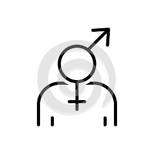 Black line icon for Gender, sex and pintle photo