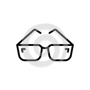 Black line icon for Glasses, eye and optical