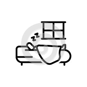 Black line icon for Good Sleep, good and relax