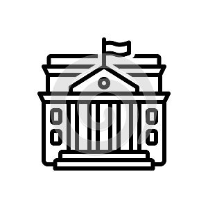 Black line icon for Governmental, administrative and courthouse