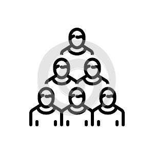 Black line icon for Group, conglomeration and people