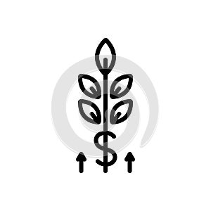 Black line icon for Grow, wealth and germinate