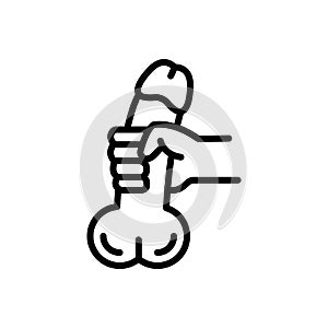 Black line icon for Handjobs, sex and gender photo