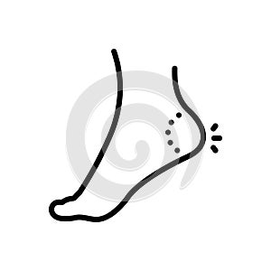 Black line icon for Heel, foot and ankle