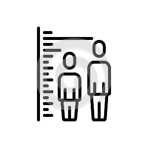Black line icon for Heights, prolonged and tall