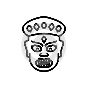 Black line icon for Hemis, ancient and buddhism