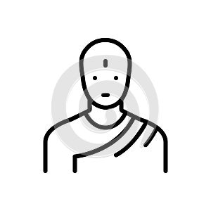 Black line icon for Hindu, scholar and priest