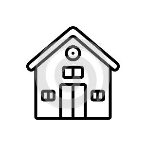 Black line icon for Home, house and snuggle