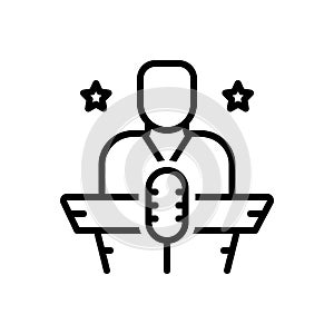 Black line icon for Host, speech and entertainer