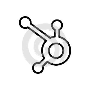 Black line icon for Hubspot, marketing and sales