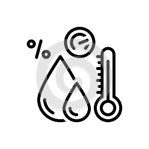 Black line icon for Humidity, moisture and weather