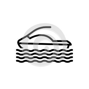 Black line icon for Hydrocycle, water and travel