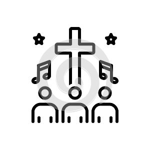 Black line icon for Hymn, psalm and homily