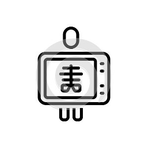 Black line icon for Imaging, portray and decipher