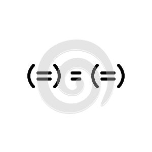 Black line icon for Implies, signal and signalize