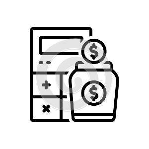 Black line icon for Income, earning and wages