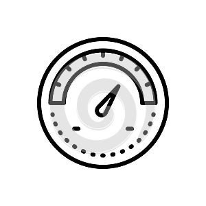 Black line icon for Indicate, fuel and barometer