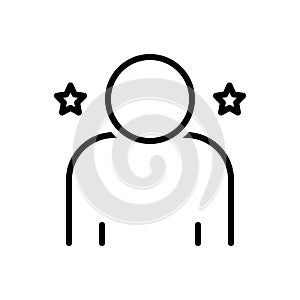 Black line icon for Individual, person and human