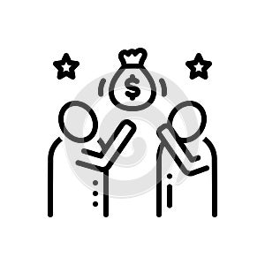 Black line icon for Induce, stimulate and money