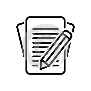 Black line icon for Inscribe, write and compose