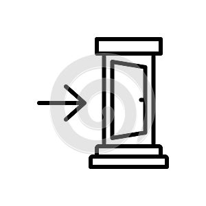 Black line icon for In, within and inside