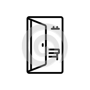Black line icon for Inside, within and inboard