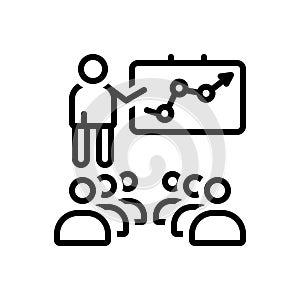 Black line icon for Instructor, guide and trainer