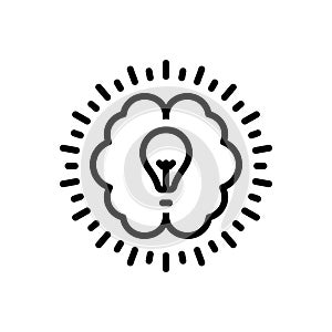 Black line icon for Intellectual, mental and intellective