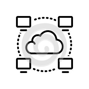 Black line icon for Isp, intranet and connection