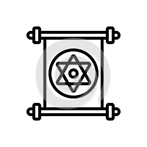 Black line icon for Jewish, jew and hebrew