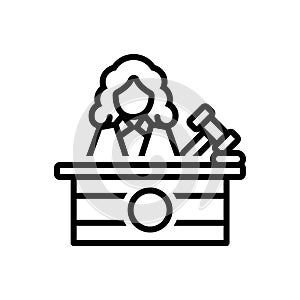 Black line icon for judge, justice and  magistrate