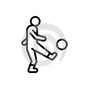 Black line icon for Kick, thwack and fun
