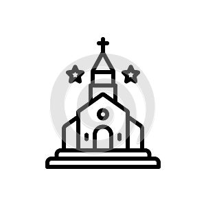 Black line icon for Kirk, catholic and church