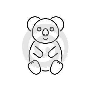 Black line icon for Koala, herbivorous and mammal