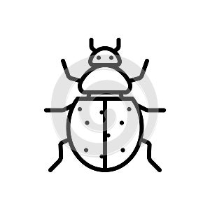 Black line icon for Ladybug, bettle and herbivore