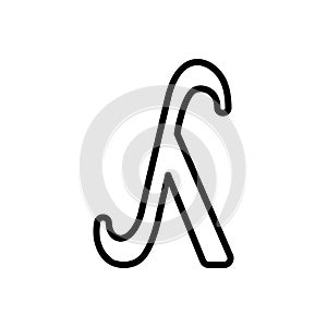Black line icon for Lambda, greek and letter