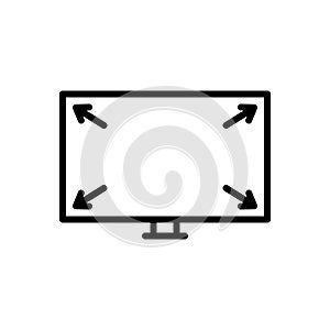 Black line icon for Largely, monitor and full