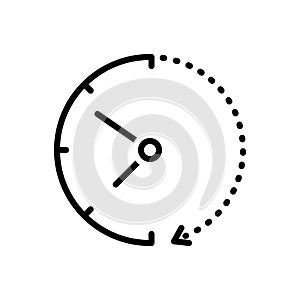 Black line icon for Later, afterwards and hereinafter