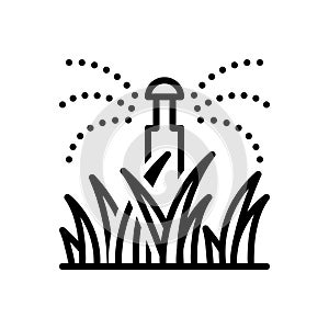Black line icon for Lawn, grass and yard