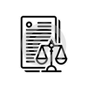 Black line icon for Laws, enactment and law