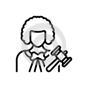 Black line icon for Lawyer, jurist and judge photo