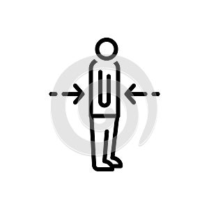 Black line icon for Lean, lanky and thin